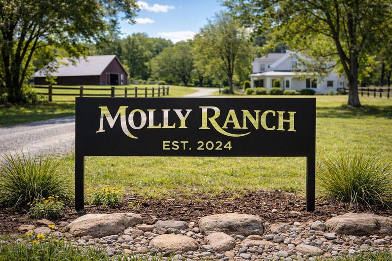 Personalized Metal Ranch Sign | Custom Established Outdoor Decor - Etsy