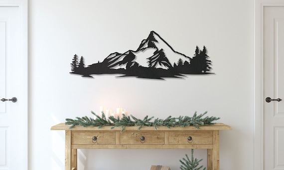 Metal Mountain Wall Art, Nature Decor, Housewarming Gift