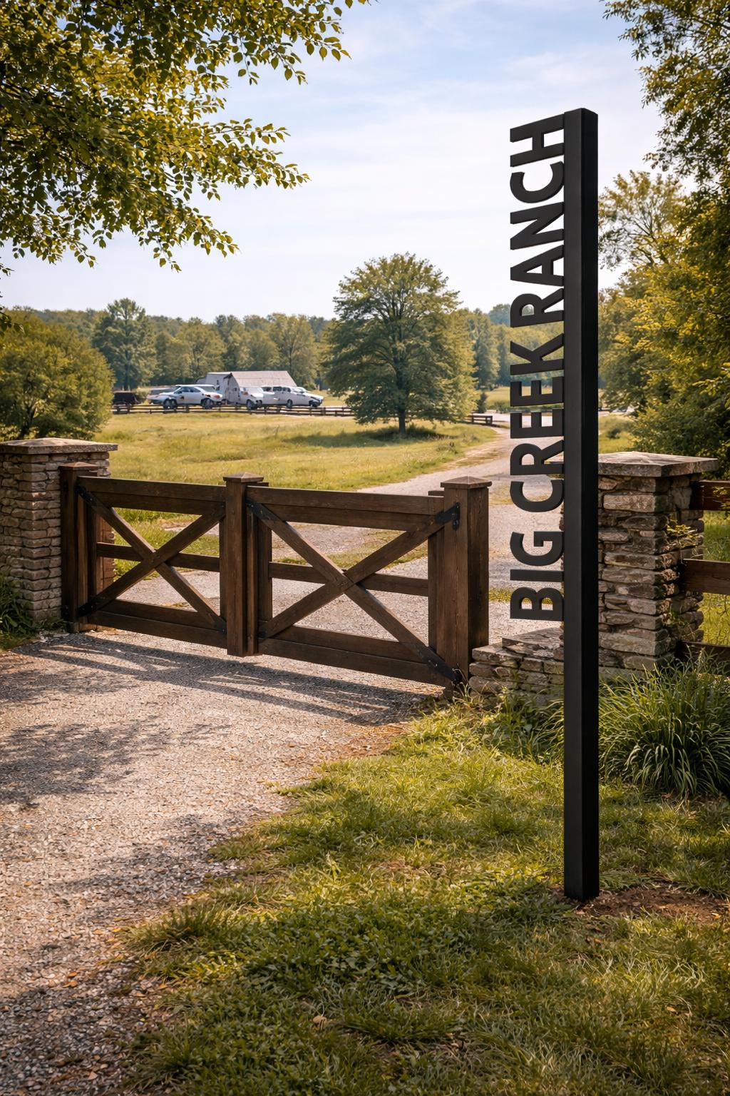 Custom Metal Ranch Sign, Farmhouse Entrance Gate Decor, House Signs ...