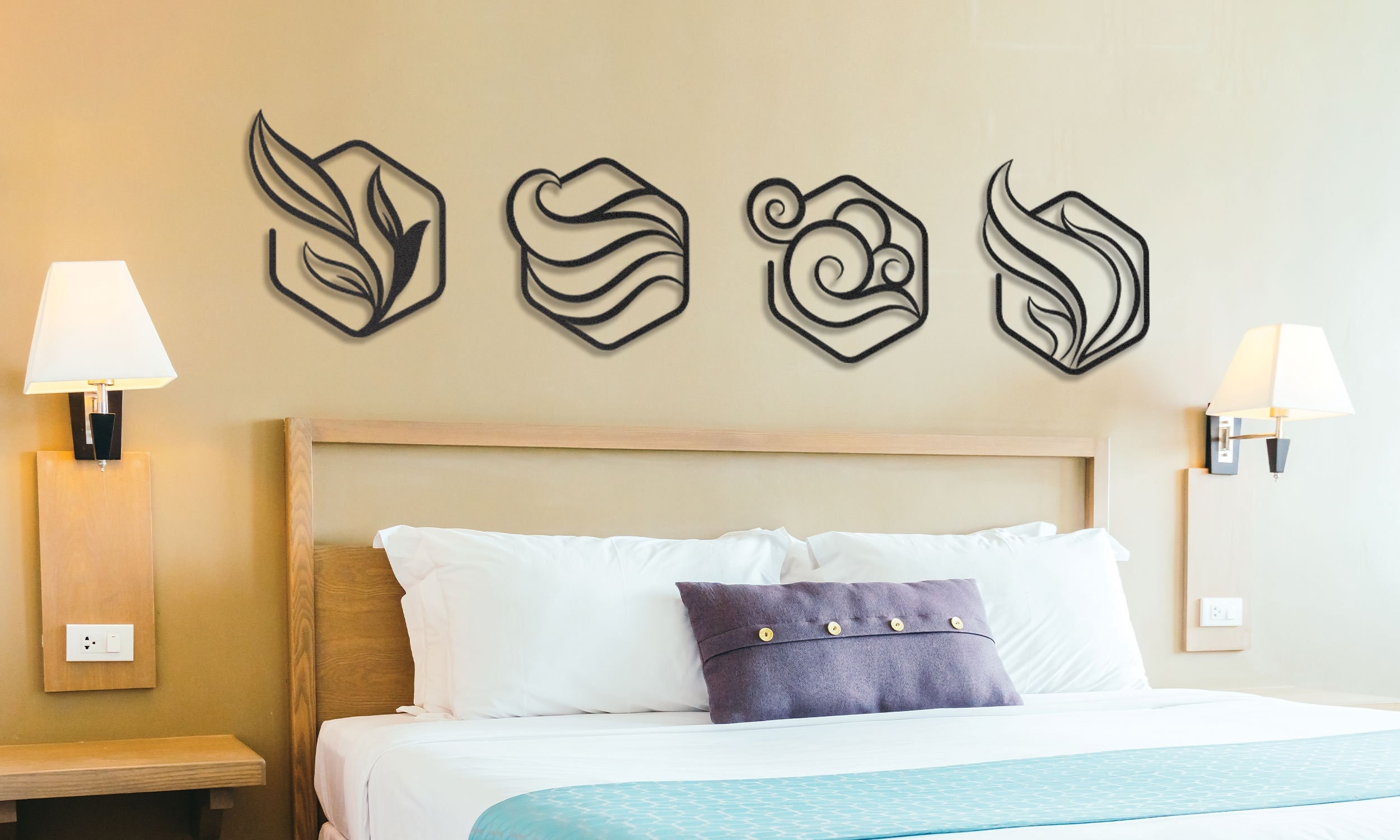 Four Elements Metal Wall Art, Elements Wall Decor,four