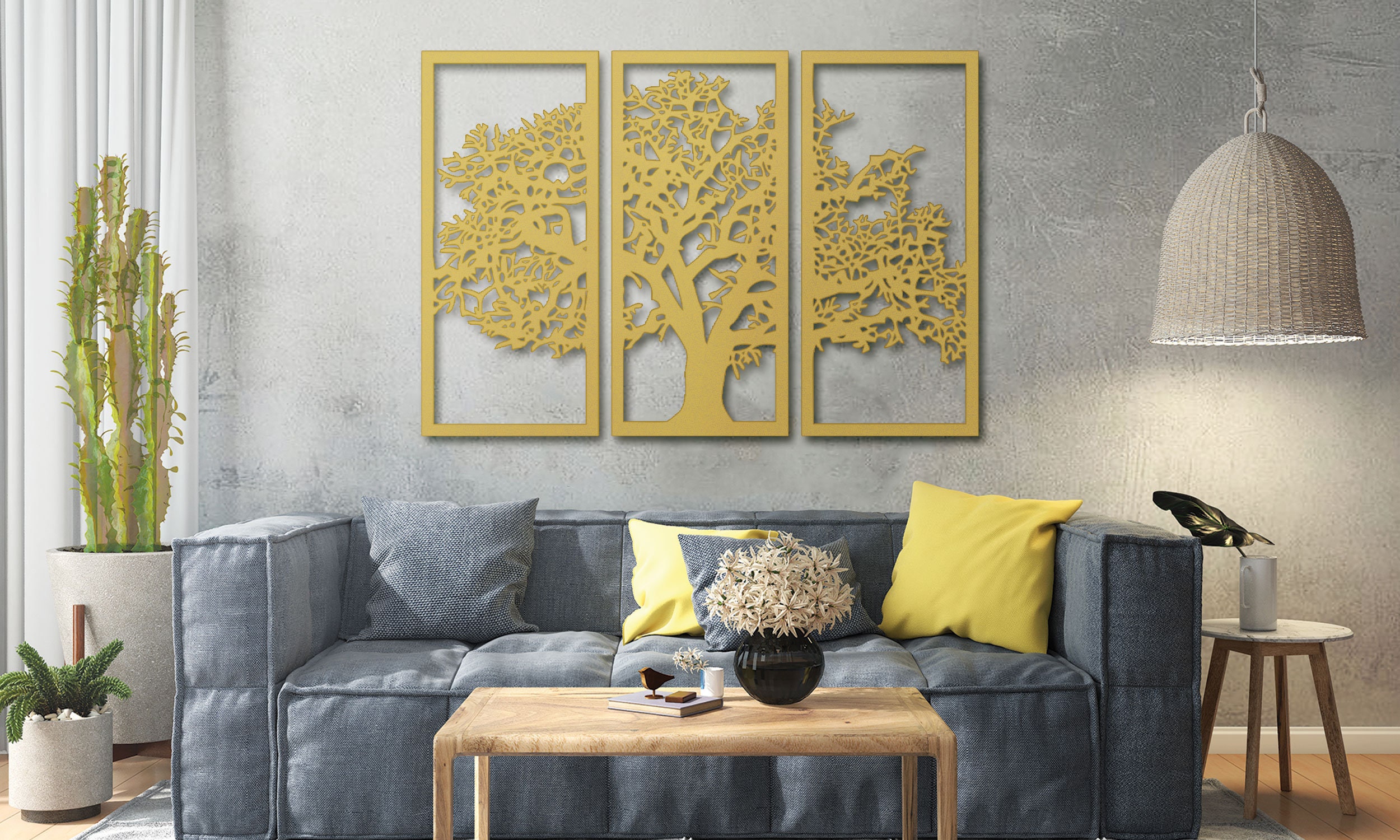 Black Metal Tree Wall Art: Modern Nature Decor - Etsy