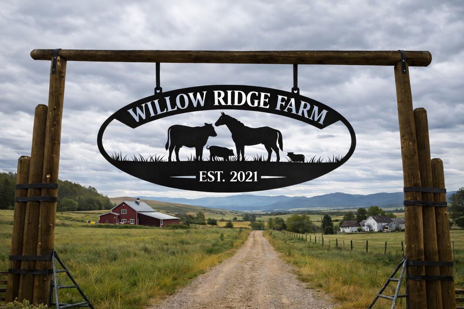 personalized-horse-cow-farm-sign-metal-gate-sign-custom-ranch-entrance