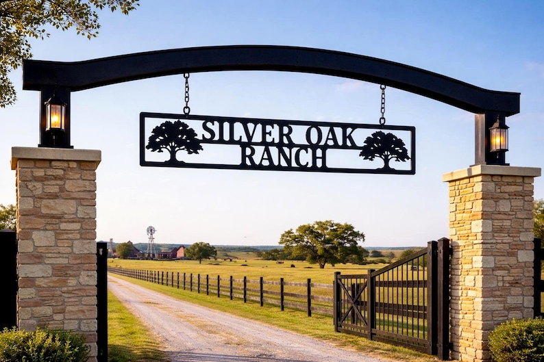 Ranch Signs Personalized Outdoor, Hanging Name Sign for Yard, Metal ...