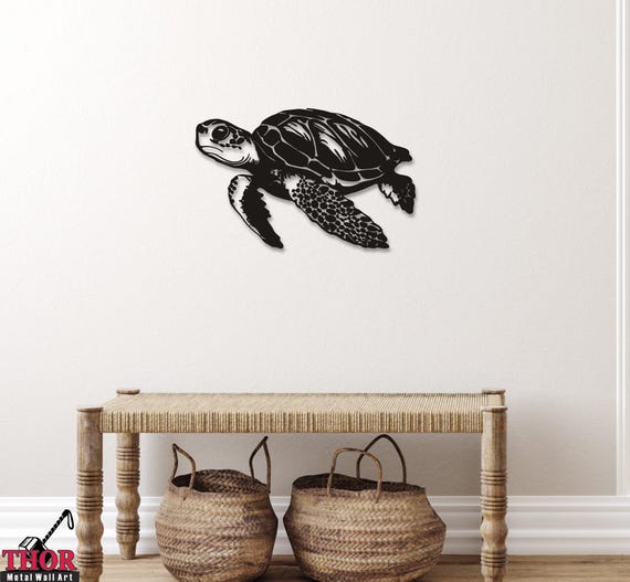 Metal Turtle Wall Art, Nautical Decor, Sea Turtle Gift