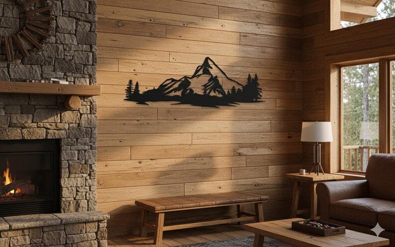 Metal Mountain Wall Art, Nature Decor, Housewarming Gift image 2