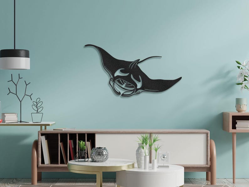 Metal Manta Ray Wall Art, Coastal Home Decor - Etsy Australia