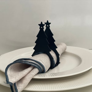 Christmas Tree Metal Napkin Rings: Holiday Table Decor