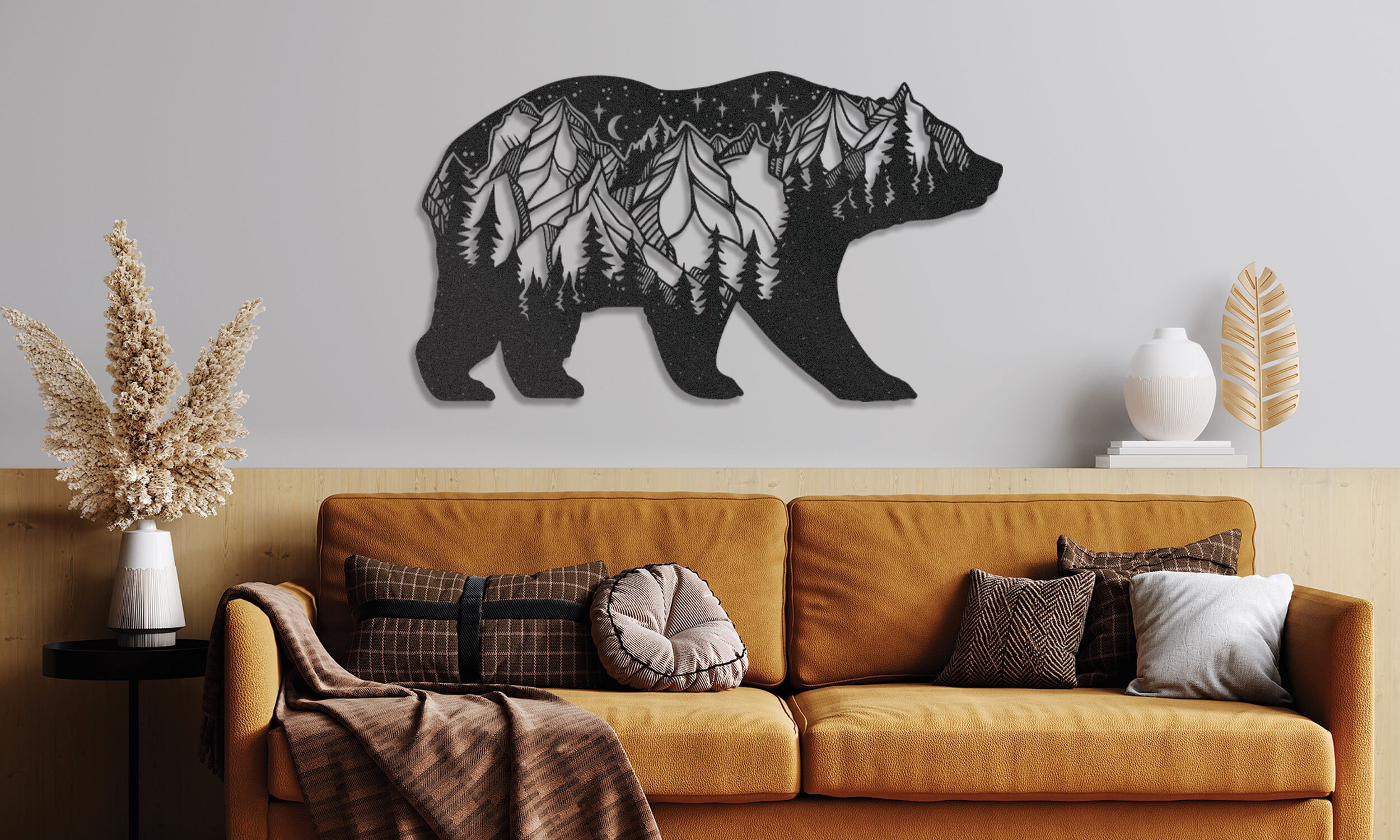 Bear Metal Wall Art Bear Decor Bear Metal Art Metal Bear Etsy
