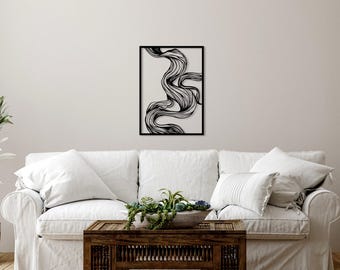 Abstrakcyjna metalowa sztuka ścienna, nowoczesny wystrój domu