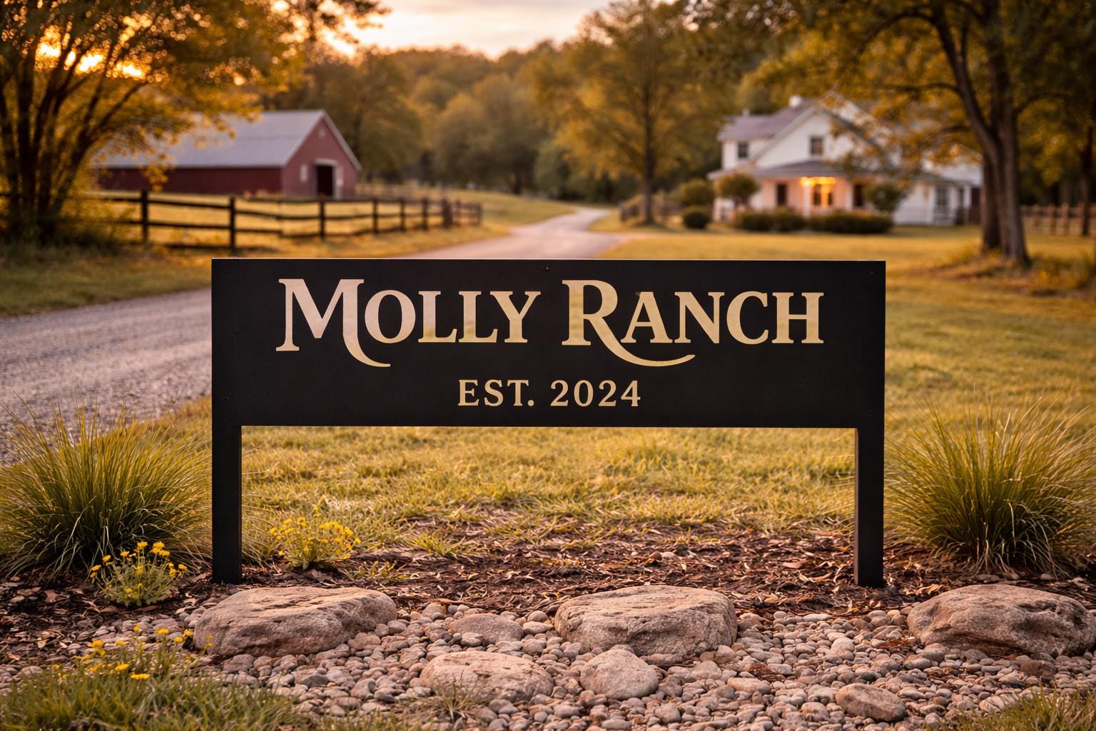 Pink Ranch Sign Personalized Metal Ranch Sign | Custom Established Outdoor Decor - Etsy