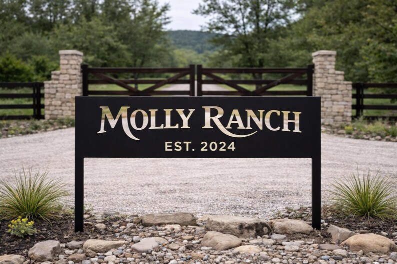 Personalized Metal Ranch Sign | Custom Established Outdoor Decor - Etsy