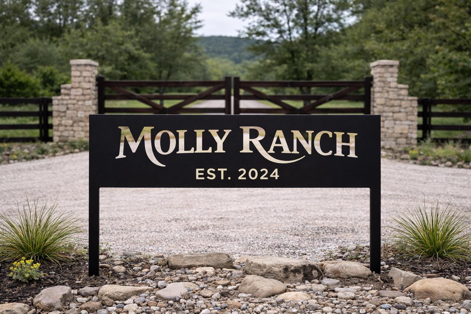 Pink Ranch Sign Personalized Metal Ranch Sign | Custom Established Outdoor Decor - Etsy