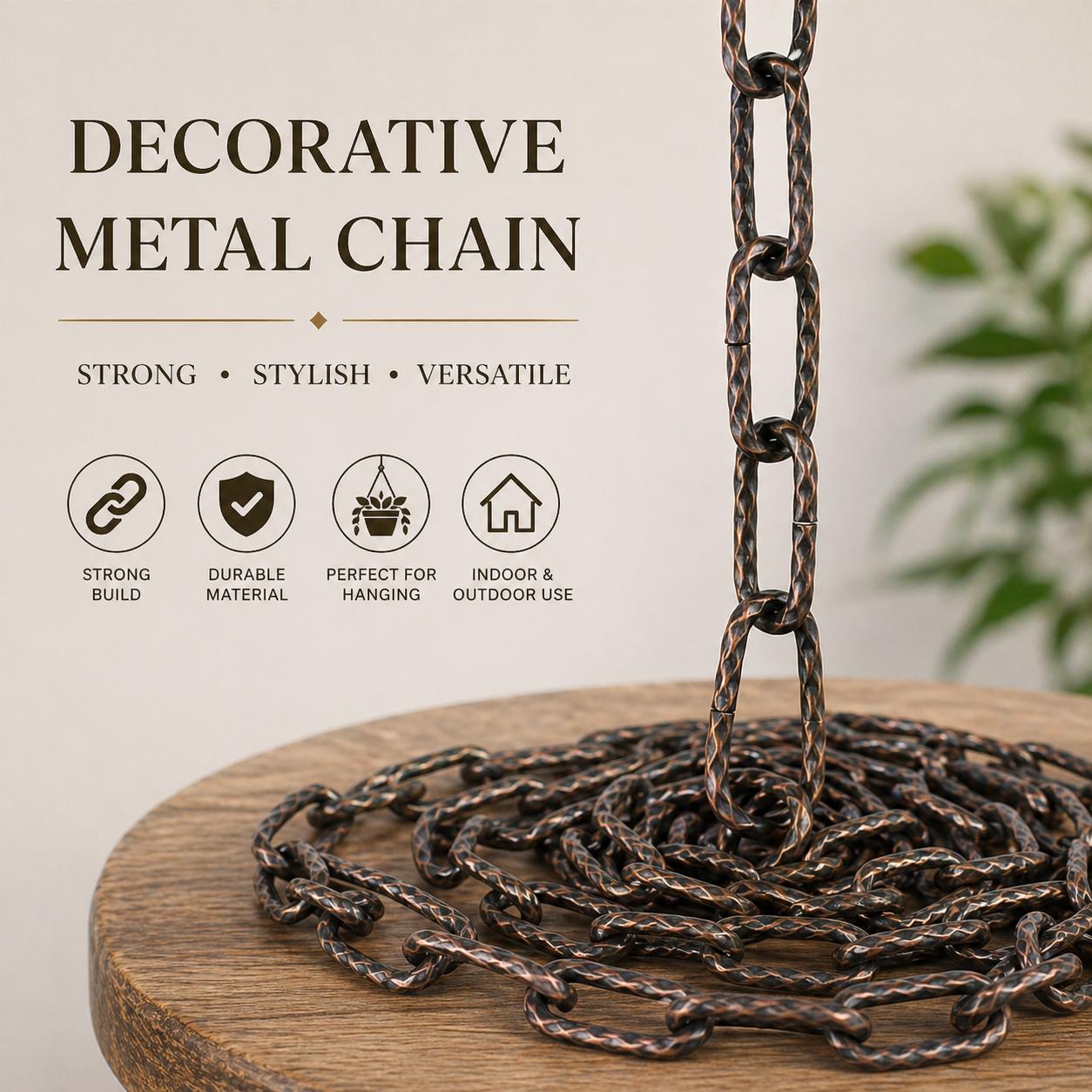 Dark Copper Metal Sign Chain, Corrosion Resistant, Farm & Garden - Etsy