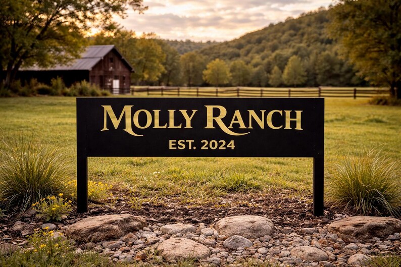Personalized Metal Ranch Sign | Custom Established Outdoor Decor - Etsy