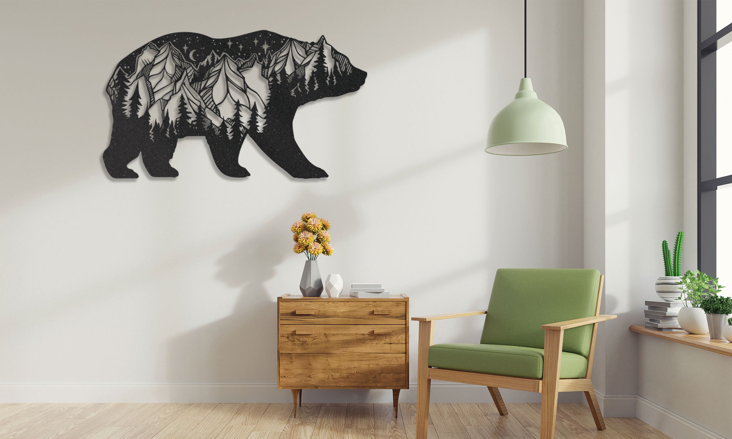 Bear Metal Wall Art Bear Decor Bear Metal Art Metal Bear Etsy