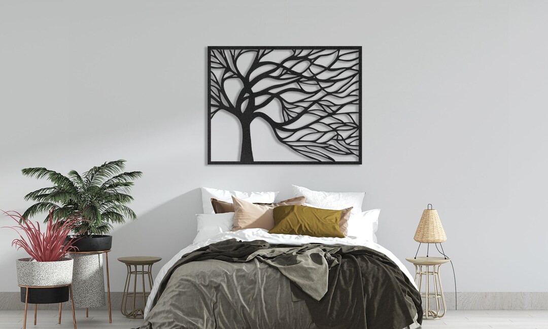 Artsbay Wandbild Baum Mit Roten Herzen - Abstrakte Leinwand, 50.8x50.8 Cm, Gerahmt, Für Schlafzimmer & Wohnzimmer