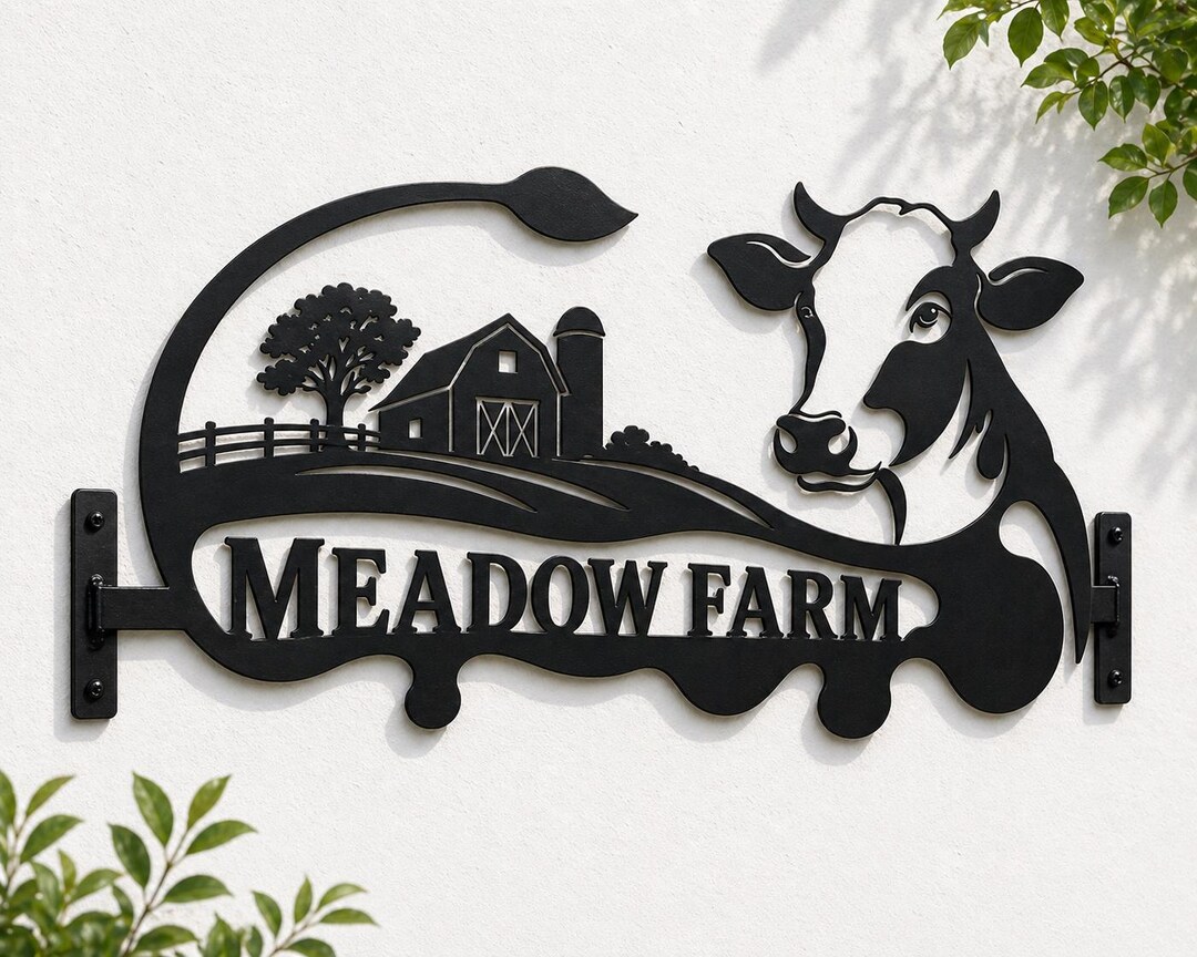 Waterjet Signs Custom Metal Farmhouse Sign | Laser-cut Farm Entrance Decor - Etsy