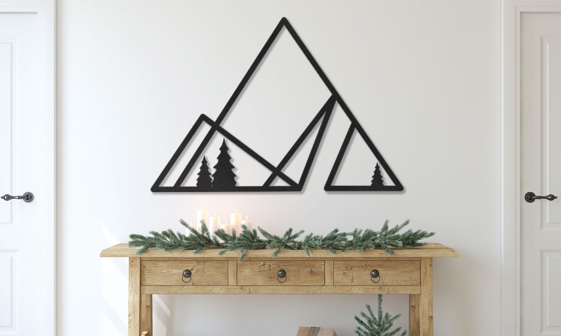 Minimalist Mountain Wall Art Line Art Wall Decor Living Etsy