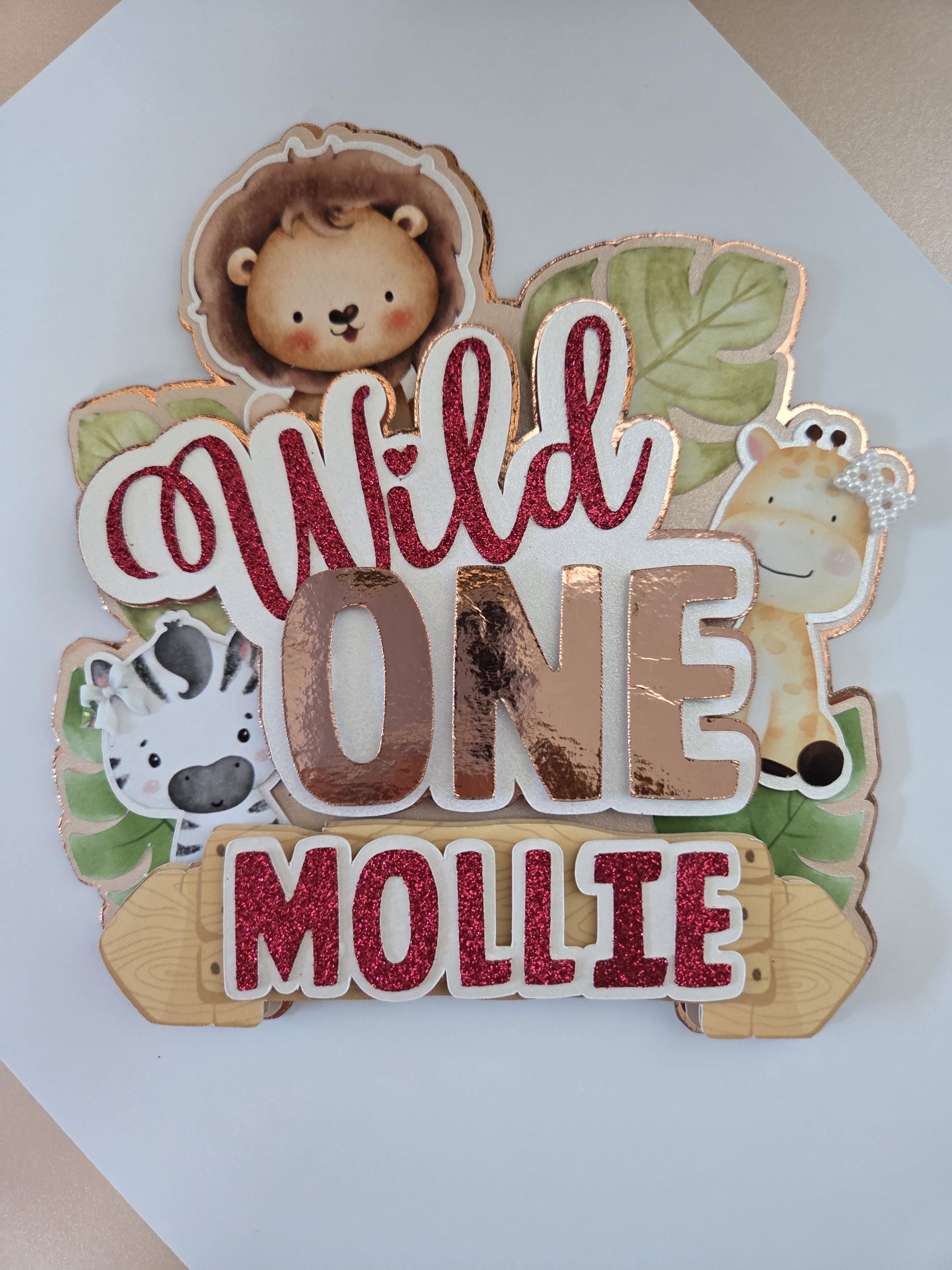 Wild One Cake Topper | Glitter Jungle Animals 1st Birthday - Etsy