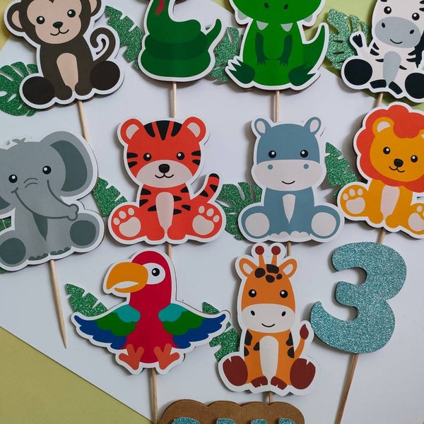 Jungle Cupcake Toppers Etsy UK