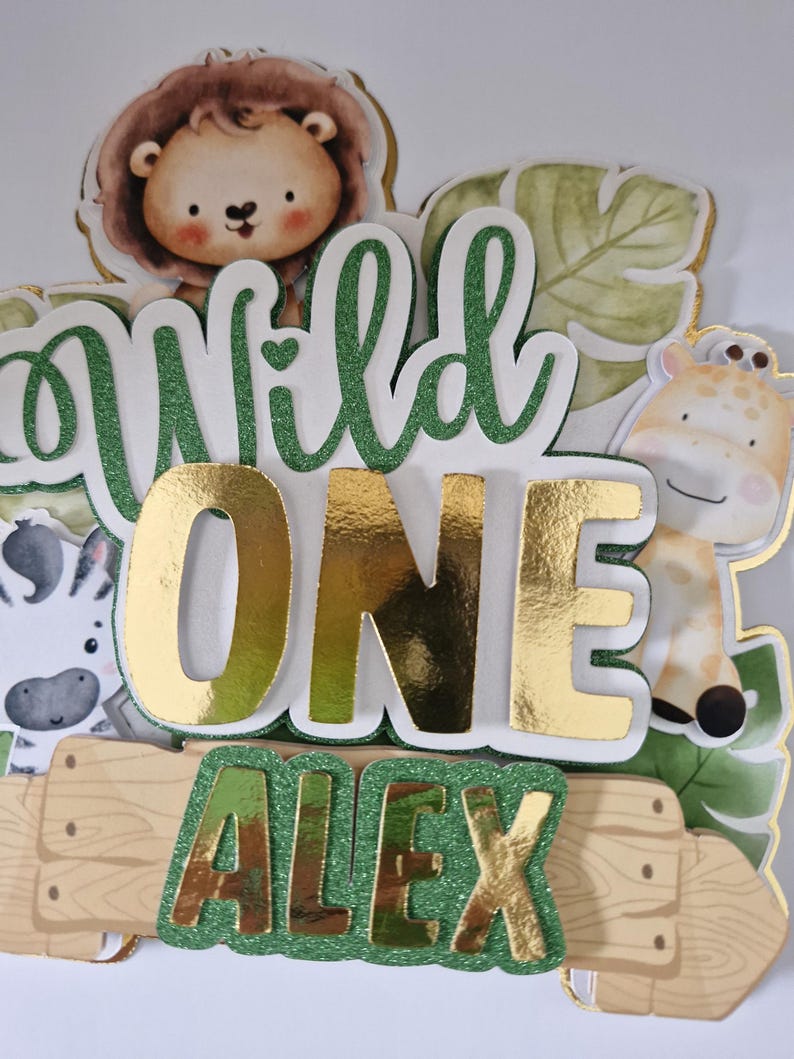 Wild One Jungle Cake Topper | First Birthday, Safari Theme - Etsy