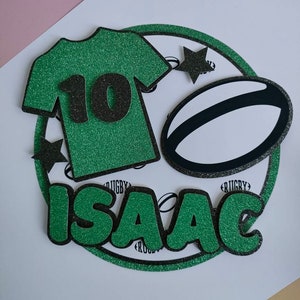 Personalised RUGBY cake topper, birthday, RUGBY shirt, rugby colours, boy, girls, add logo, birthday cake topper