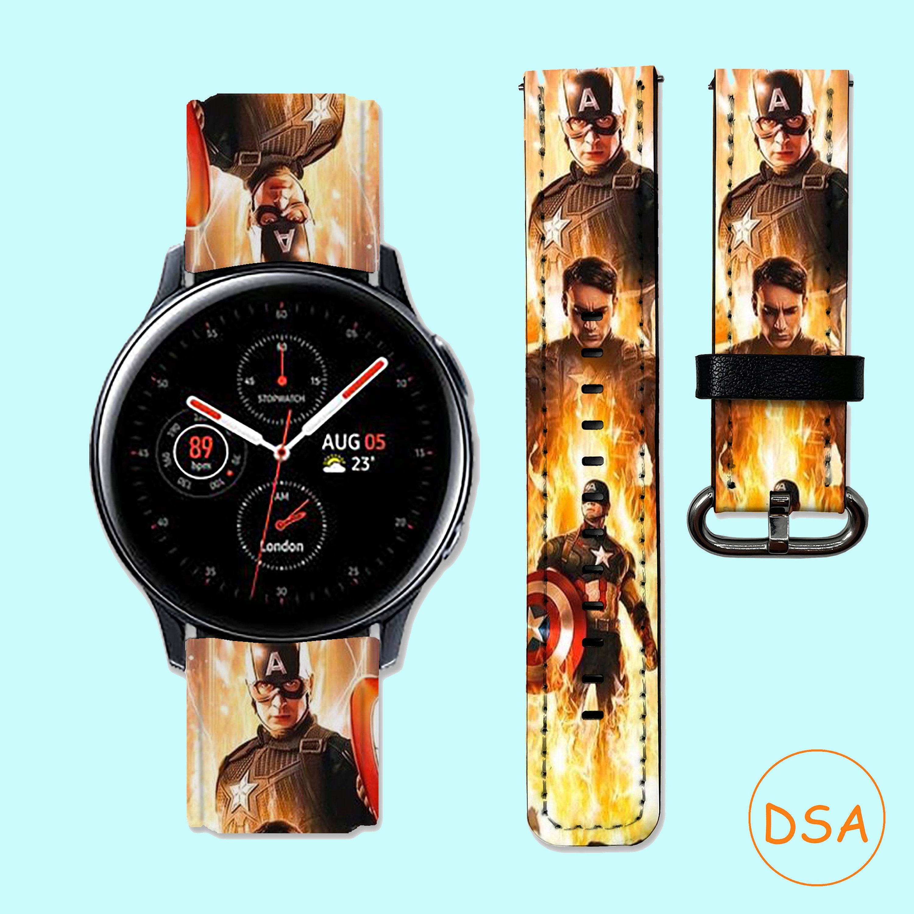 Captain America Gear Sport Band Samsung Watch 5 Band Marvel Etsy UK