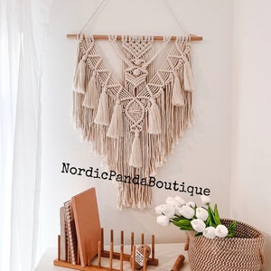 Macrame Wall Hanging Tapestry Wall Decor Boho Chic Bohemian Woven Home Decoration- Boho bedroom ideas - Hand-woven Macrame for Wall Hanging