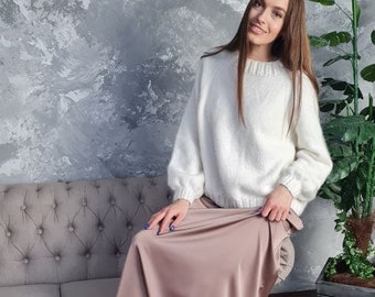 Seamless Sweater - Angora Knitwear - Cozy Winter Jumper - Luxury Angora Sweater - Seamless Knit Pullover - Stylish Seamless Top