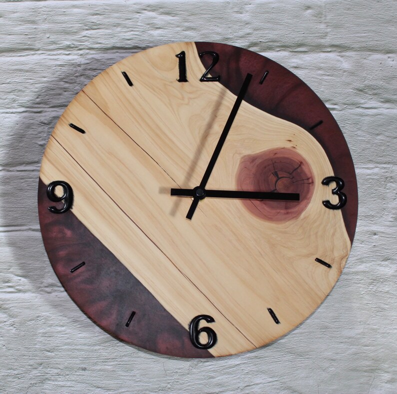 Epoxy Cedar Wood Clock Etsy