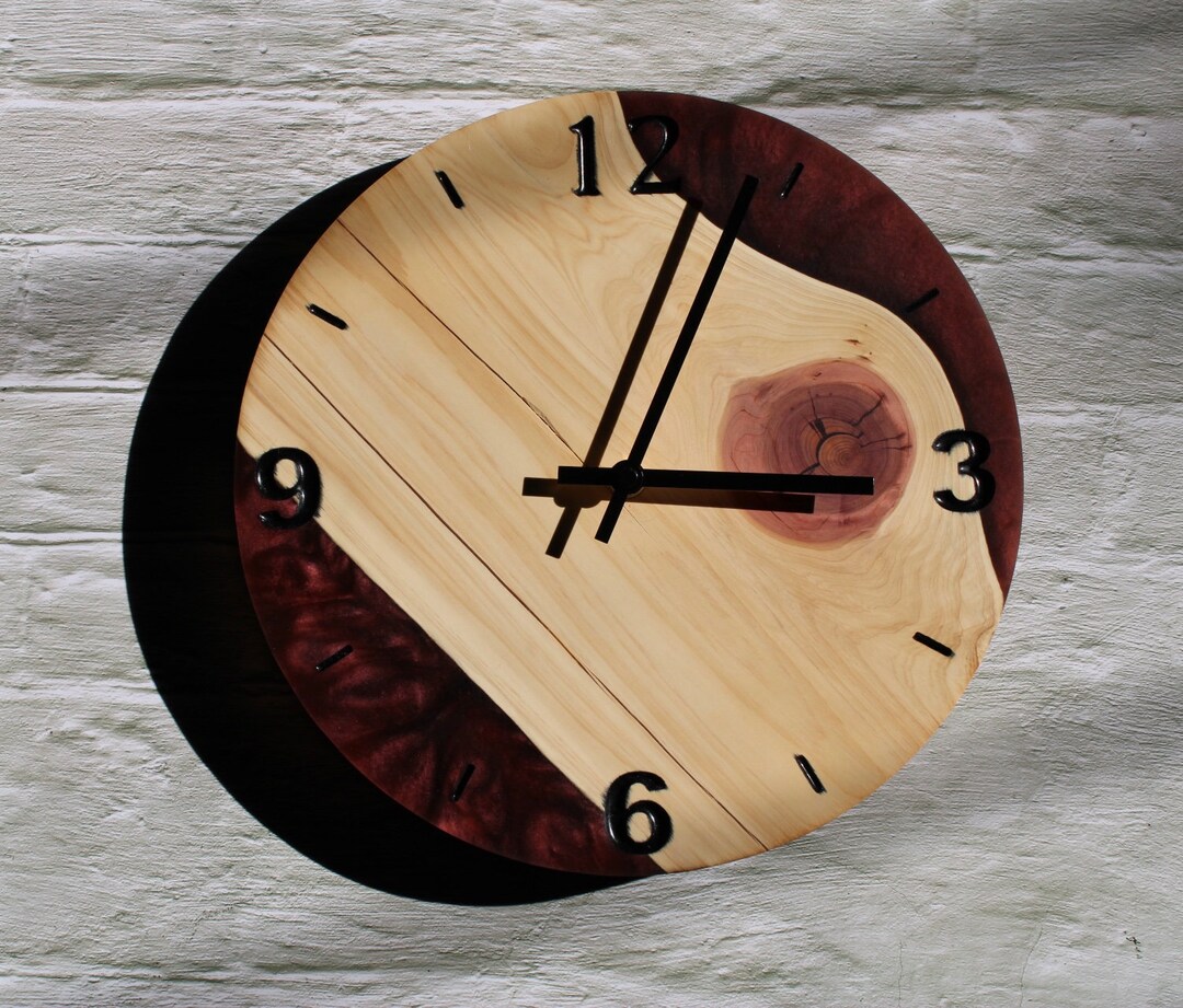 Epoxy Cedar Wood Clock Etsy