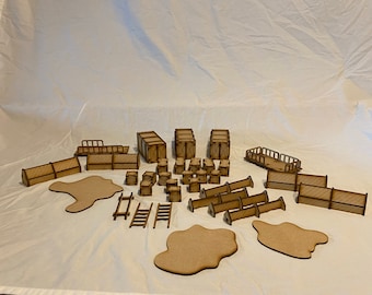 War Gaming Terrain - Shipping Containers / Barriers / Scatter Terrain