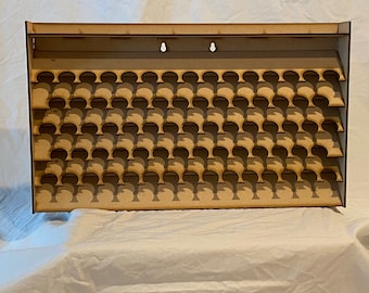 Wall mounted hobby paint storage rack - horizontal