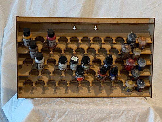 Wall Mounted Hobby Paint Storage Rack Horizontal 