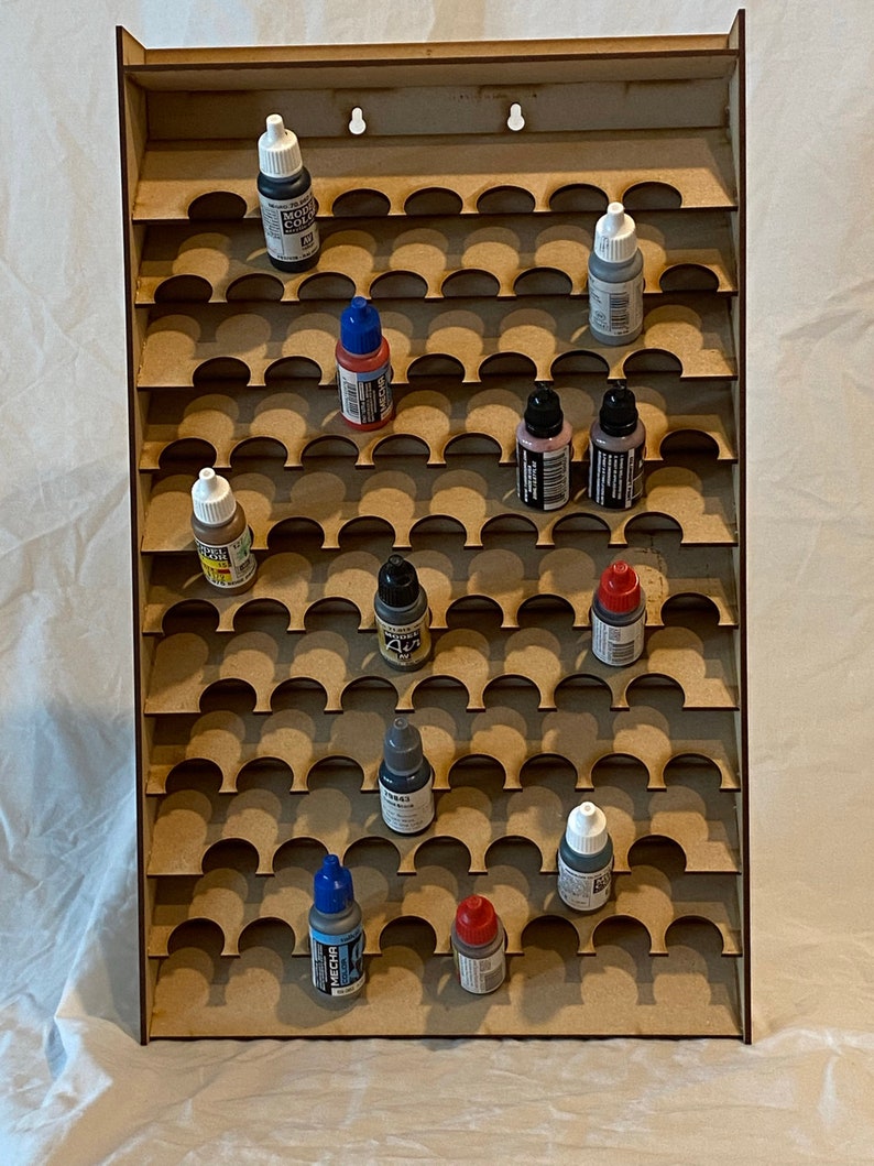 Wall Mounted Hobby Paint Storage Rack Vertical Etsy