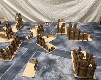Gothic Ruined MDF Terrain Set: Tabletop War Games - 10th Edition