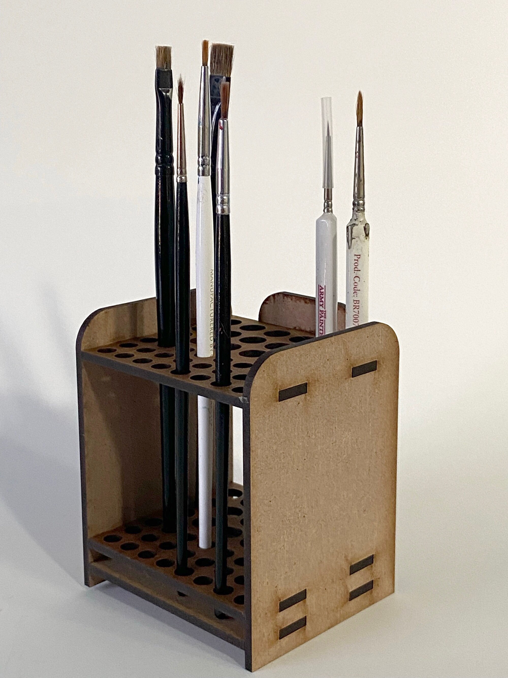 Paintbrush Holder - wooden paintbrush holder –