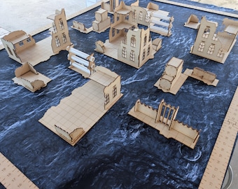 Wargaming Terrain Set: MDF Ruin Layouts for 40K Tournament (11th Edition)