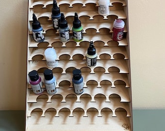 Angled Free Standing Desktop Paint Rack