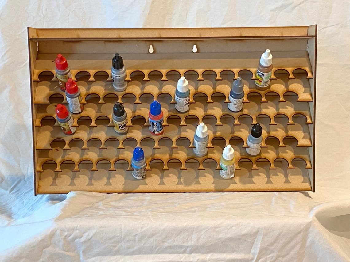 Wall Mounted Hobby Paint Storage Rack Horizontal Etsy
