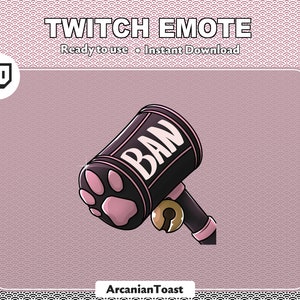 Cat themed Ban Hammer emote