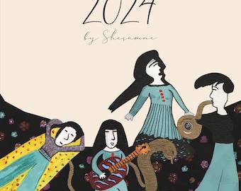 2024 calendar illustrated by Shesamne