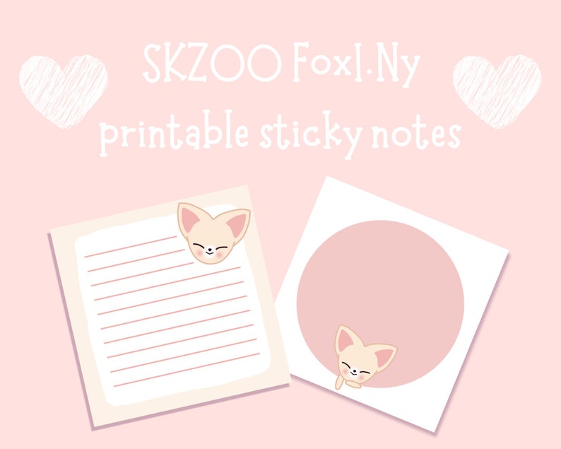 SKZOO Foxi.ny Printable Sticky Notes - Etsy