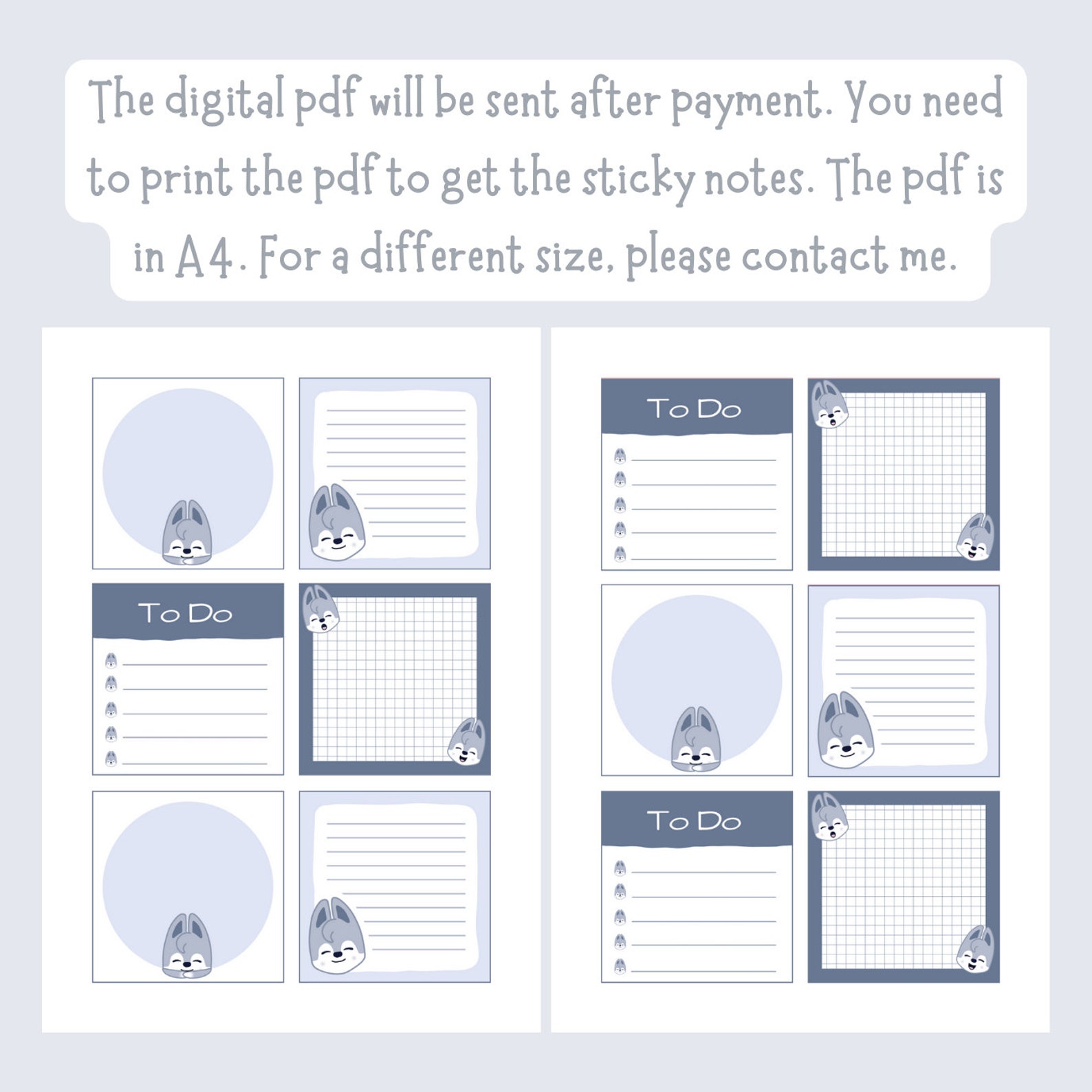 Wolf Sticky Note SKZOO Wolf Chan Printable Sticky Notes - Etsy