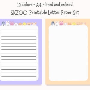 Juego de papel de carta imprimible SKZOO
