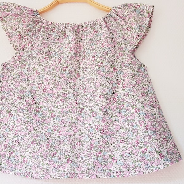 Blouse fillette à petites fleurs