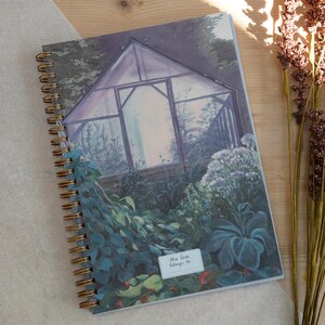 Notepad A5 spiral bound gold | 200 sheets | Art print cover | Artist notebook | Writing pad | Emmi Wildgrowth