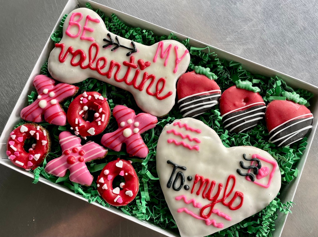 My Furever Valentine Dog Treat Gift Box With YOUR DOGS Name Valentines