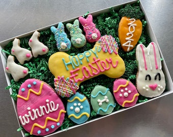 Happy Easter Bunny Bundle Personalized Dog Treats Gift - Easter Dog Treat- Cute Dog Treats