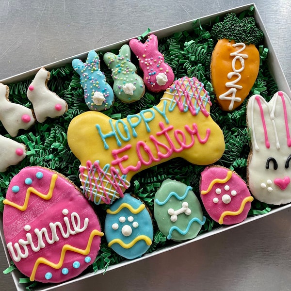 Happy Easter Bunny Bundle Personalized Dog Treats Gift - Easter Dog Treat- Cute Dog Treats